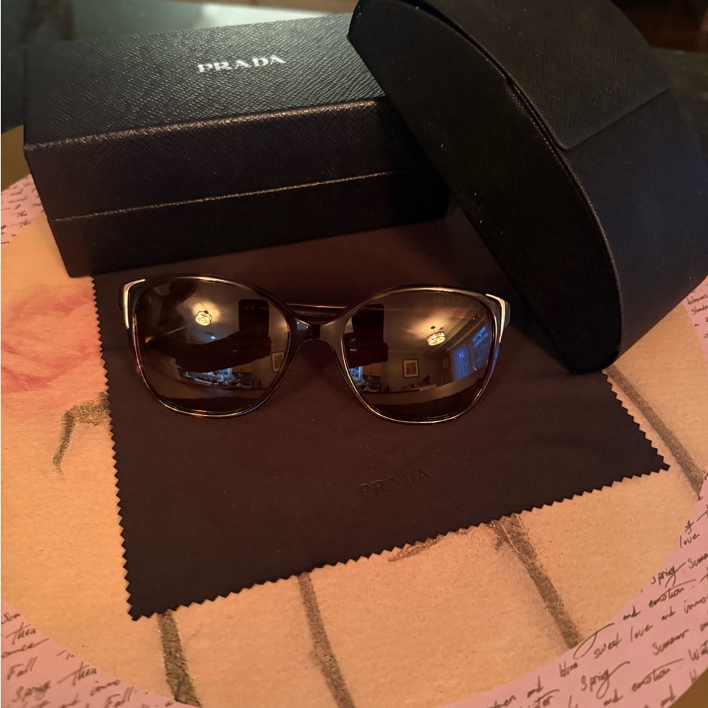 Prada Havana Acetate Square Sunglasses
